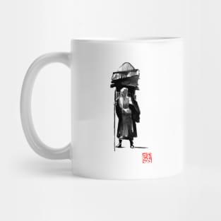 posing monk Mug